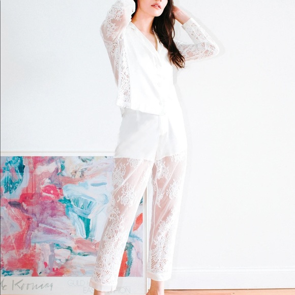 Fleur Du Mal Lace Silk Combo PJ Pant - Picture 6 of 7